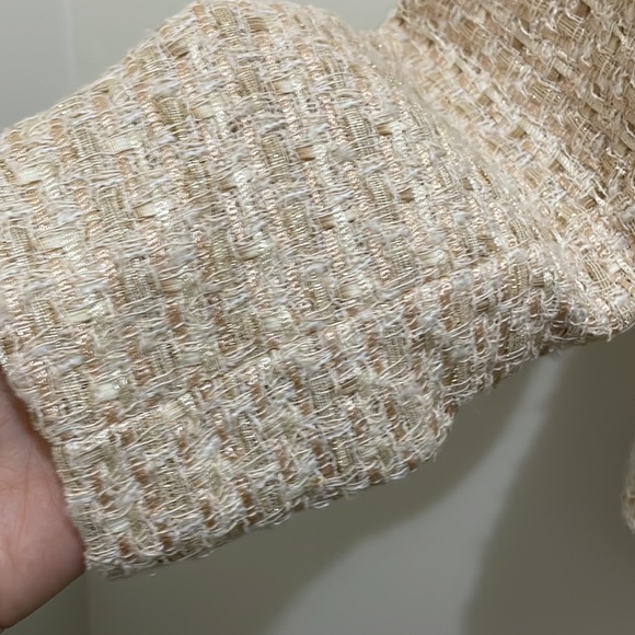 H&M Cream Gold woven blend blazer (sz 10) - Picture 4 of 11